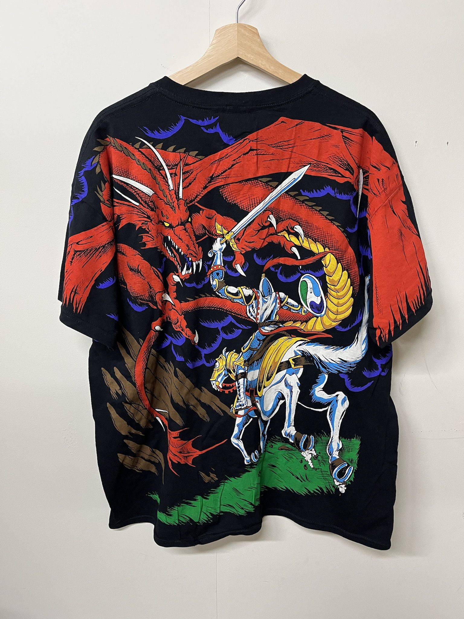 Vintage Liquid Blue Dragon Knight Repro Aop Back Print Tee Size Xl Hoodie, Sweatshirt | PodArtWear.com