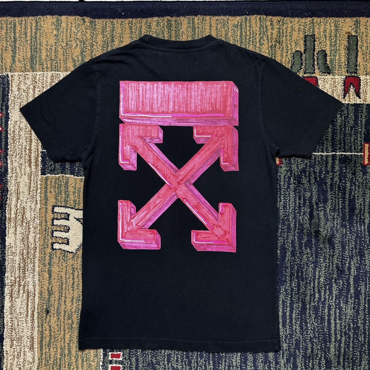 White Off White Fw20 Black T Shirt With Red Marker Arrows On Back Hoodie, Sweatshirt | PodArtWear.com