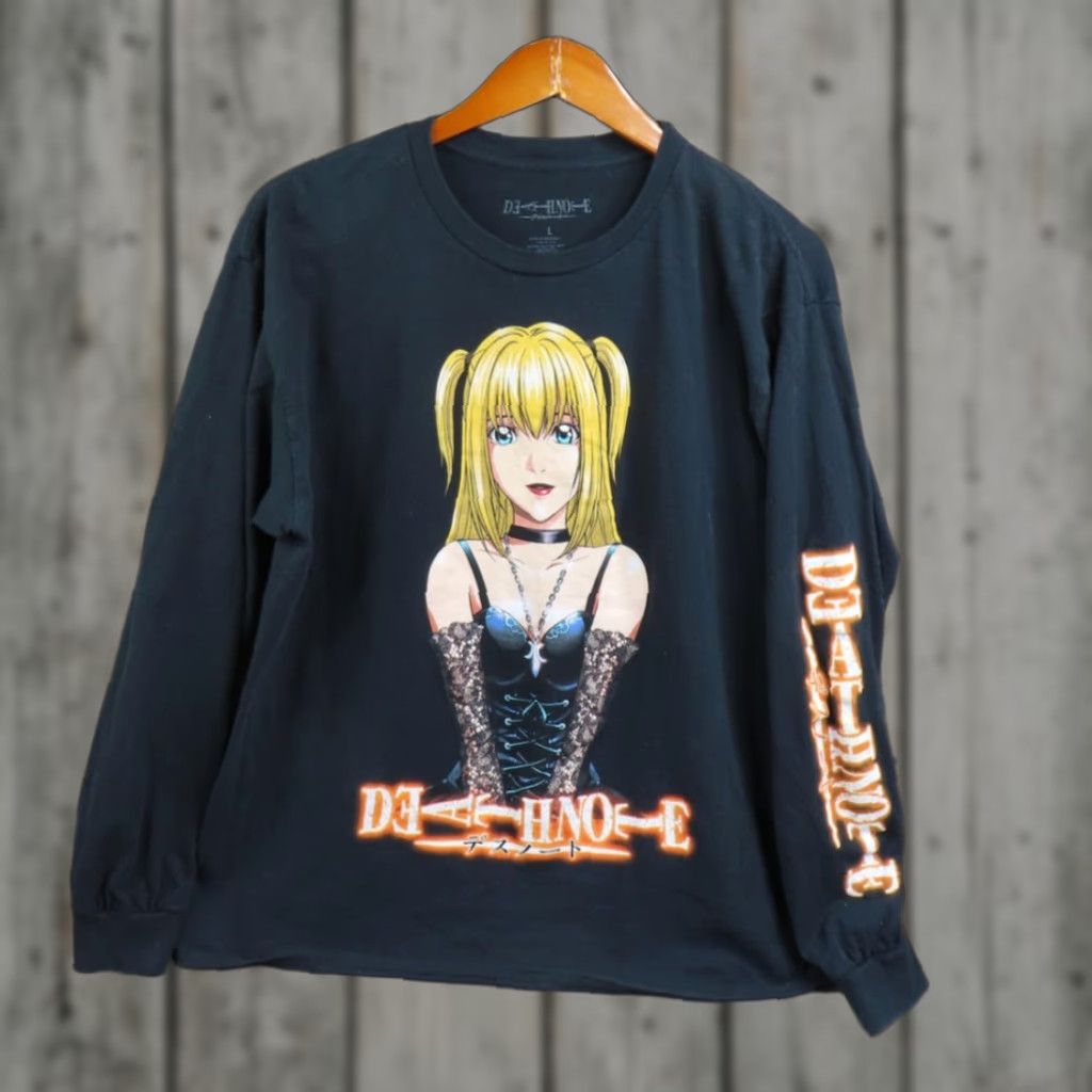Vintage Death Note Misa Amane Shirt Mens Large Black Long Sleeve Anime Graphic Tee Top Hoodie, Sweatshirt | PodArtWear.com