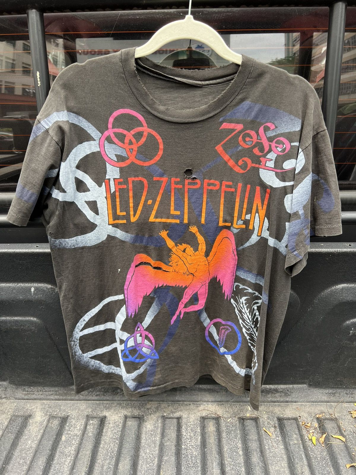 Vintage Led Zeppelin All Over Print Shirt With 4 Logo Backprint Hoodie, Sweatshirt | PodArtWear.com