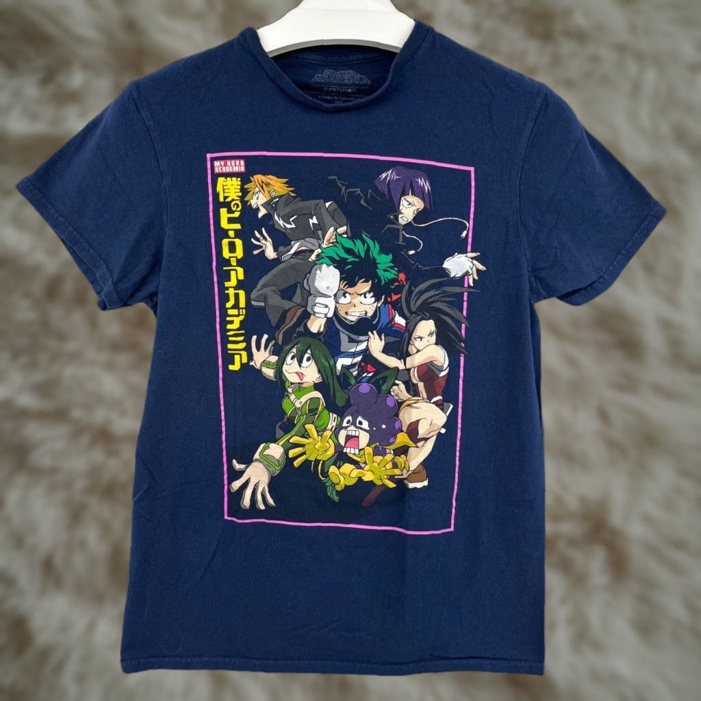 Vintage Funimation My Hero Academia T Shirt Adult Size Small Blue Anime Graphic Print Crew Neck Shor Hoodie, Sweatshirt